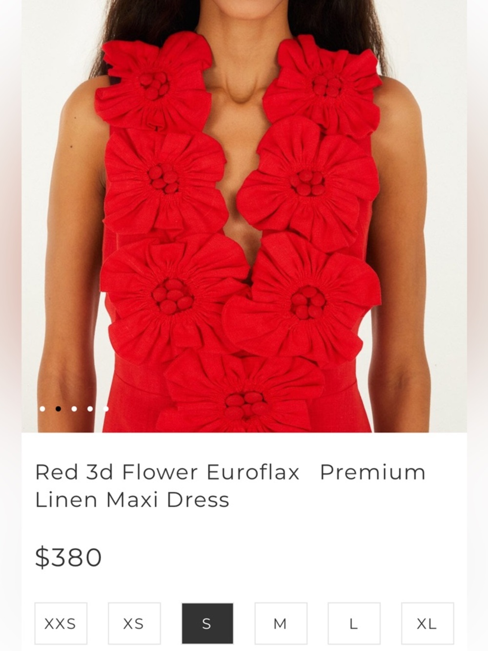FARM Rio Bold Red Maxi Dress with Floral Neckline - Picture 8 of 15